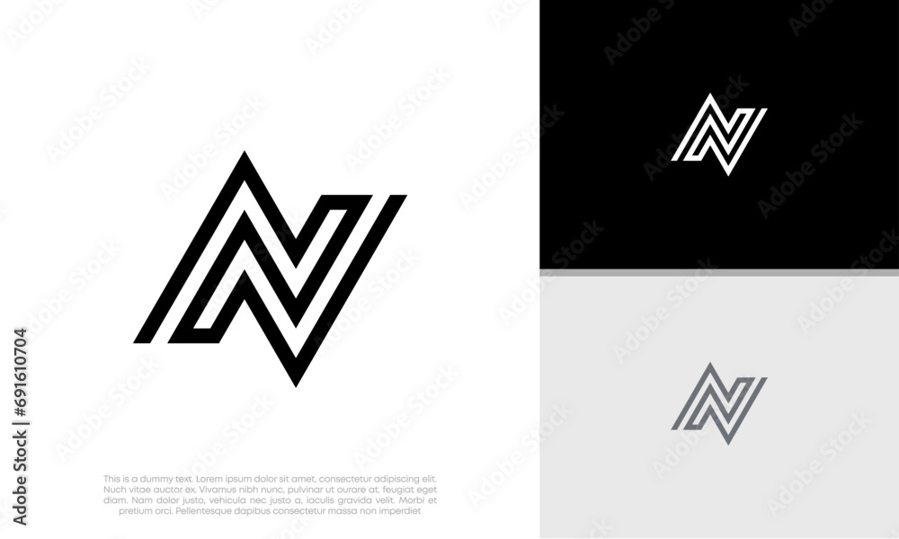 Initials N logo design. Initial Letter Logo.