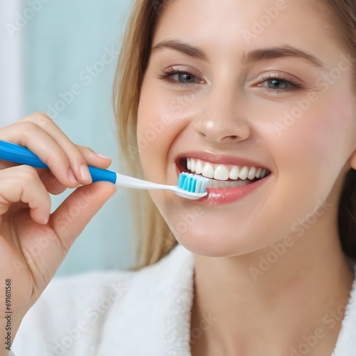 Dental Hygiene A person brushing their teeth with a focus on oral care and hygiene