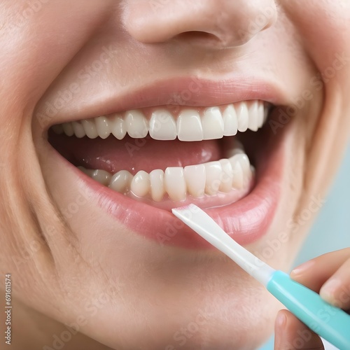 Dental Hygiene A person brushing their teeth with a focus on oral care and hygiene