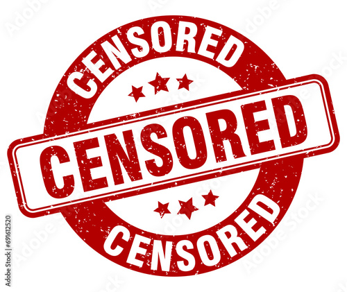 censored stamp. censored label. round grunge sign