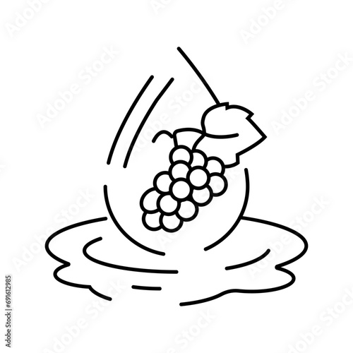 grapeseed oil liquid yellow line icon vector. grapeseed oil liquid yellow sign. isolated contour symbol black illustration