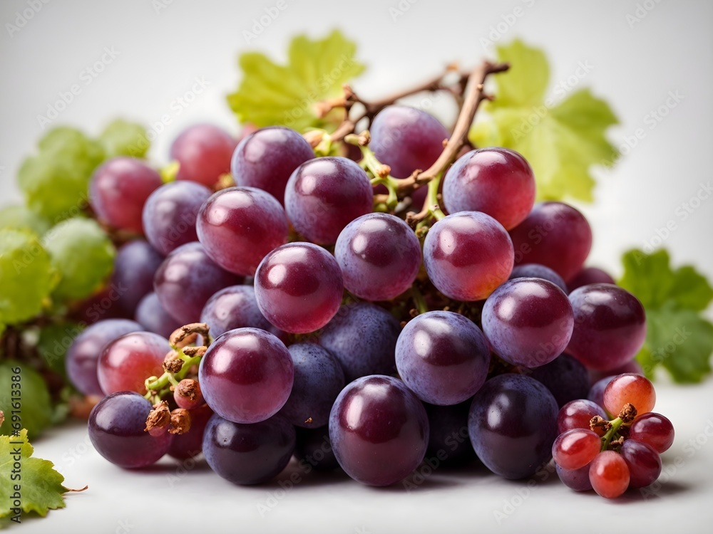 Pure Perfection: High-Detail Grape Isolated on Crisp White
