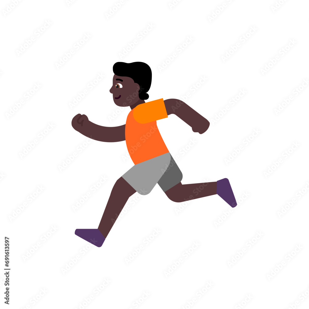 Person Running: Dark Skin Tone