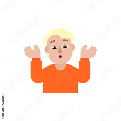 Person Shrugging: Medium-Light Skin Tone