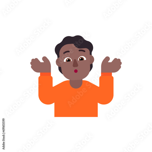 Person Shrugging: Medium-Dark Skin Tone