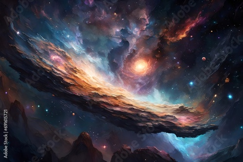 Explore astral whispers captured in pixels, the ballet of galaxies with a touch of realism