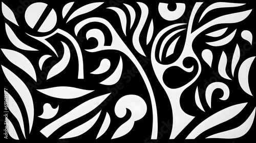 abstrackt graphic black and white pattern generativ ai