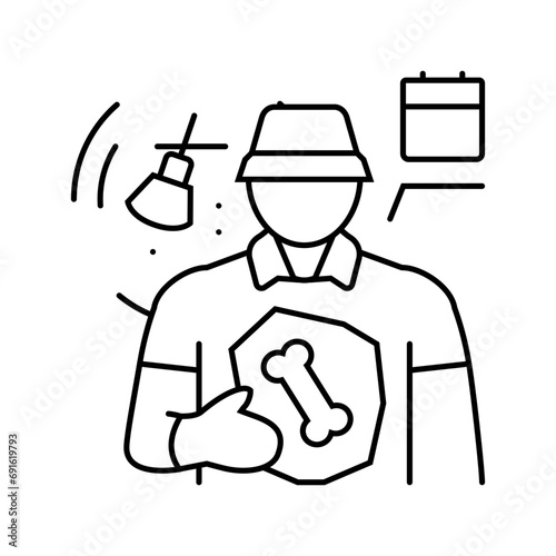 paleontologist worker line icon vector. paleontologist worker sign. isolated contour symbol black illustration