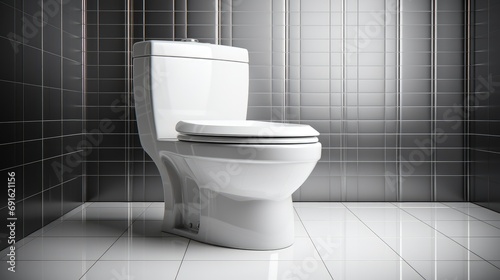 Bathroom Radiance!" allure of a white toilet bowl.