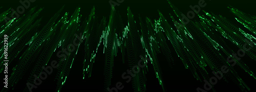 Network points and connection lines. Technology background. Science background. 3D rendering.