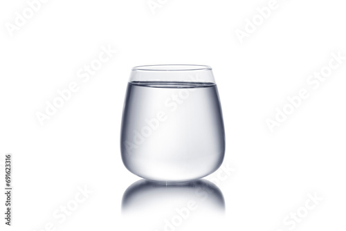 Glass with water on a white background