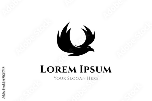 Eagle bird logo with vector design silhouette
