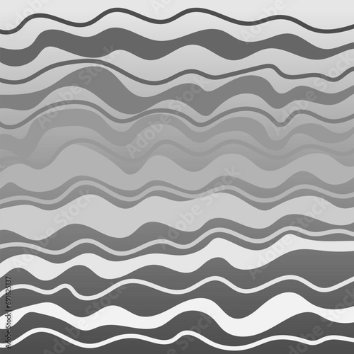 Vector abstract pattern in the form of wavy lines and stripes on a gray background