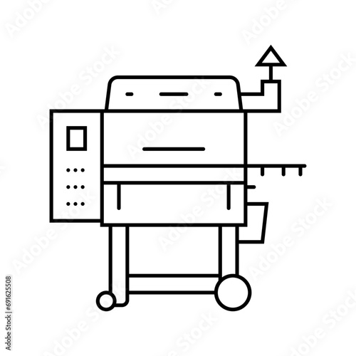 smoker meat line icon vector. smoker meat sign. isolated contour symbol black illustration