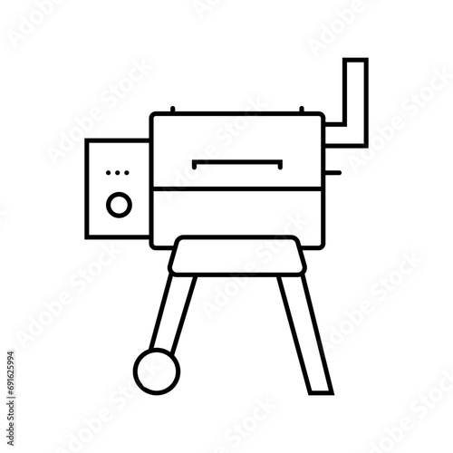 smoker food line icon vector. smoker food sign. isolated contour symbol black illustration