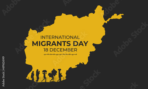 International migrants day background celebrated on December 18. International Migrants Day , background for International Migrants Day. International Migrants Day, migration concept illustration