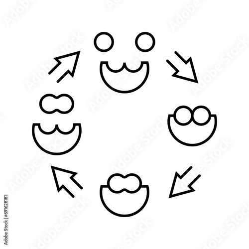 Vászonkép enzyme catalysis biochemistry line icon vector