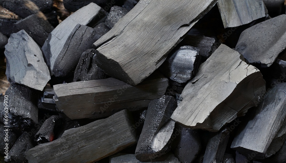 Black coal texture background. close up	
