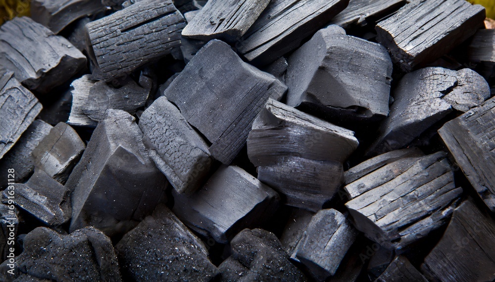 Black coal texture background. close up	
