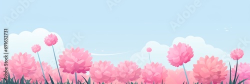 Beautiful Animated Dahlia Flower Background with Empty Copy Space for Text - Flowers Dahlias Nature Backdrop - Flat Vector Flower Graphic Illustration Wallpaper created with Generative AI Technology photo