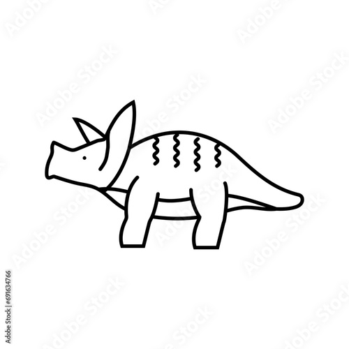 triceratops dinosaur animal line icon vector. triceratops dinosaur animal sign. isolated contour symbol black illustration