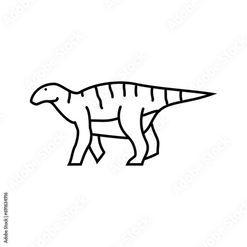 iguanodon dinosaur animal line icon vector. iguanodon dinosaur animal sign. isolated contour symbol black illustration