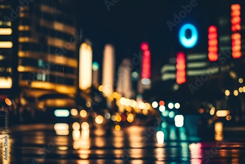 Vintage style of blur city lights background. Bokeh background. © Amazing-World