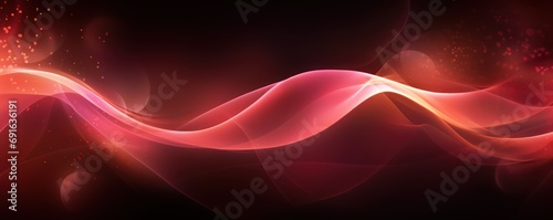Valentine's Day background red glowing wavy flowing curves and particles graphic