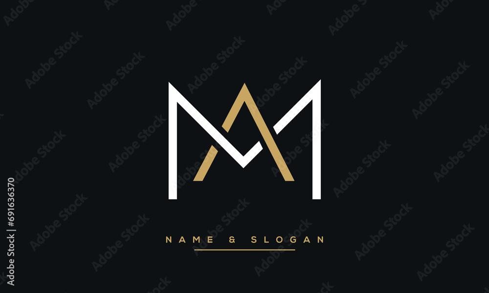 MA or AM Alphabet letters logo monogram MA or AM Alphabet letters logo monogram