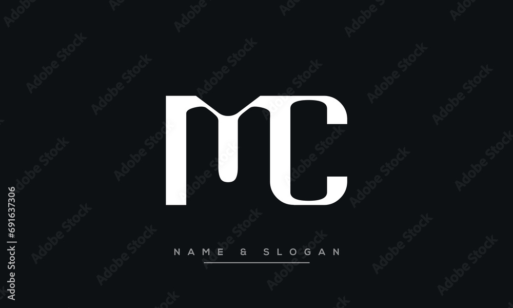 MC or CM Alphabet letters logo monogram MC or CM Alphabet letters logo monogram