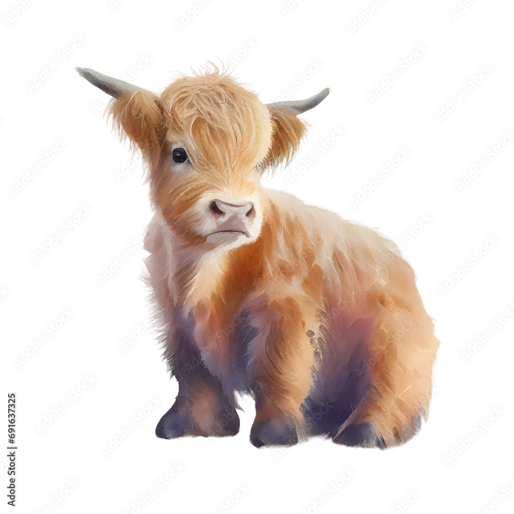 watercolor baby highland cow watercolor baby highland cow