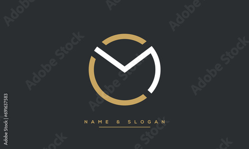 MC or CM Alphabet letters logo monogram