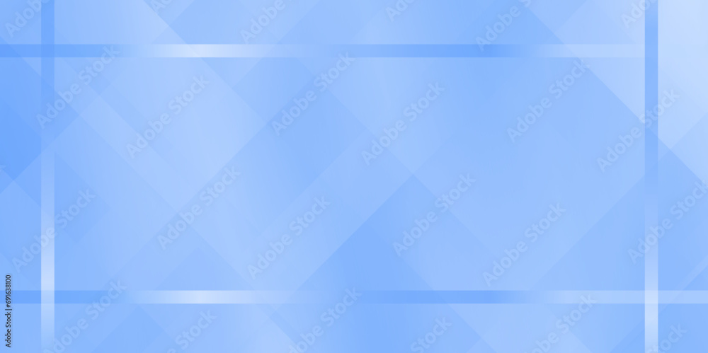 Obraz premium Blue business concept modern abstract wide background with geometric shapes, white striped pattern and blocks in diagonal lines on blue background, Colorful Gradient Blurry Soft Smooth blue color.