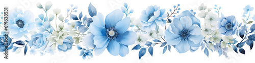 Aquarell Blumen, Blau