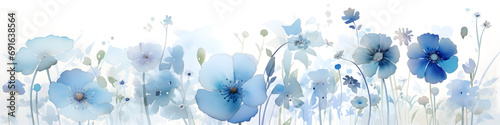 Aquarell Blumen, Blau photo