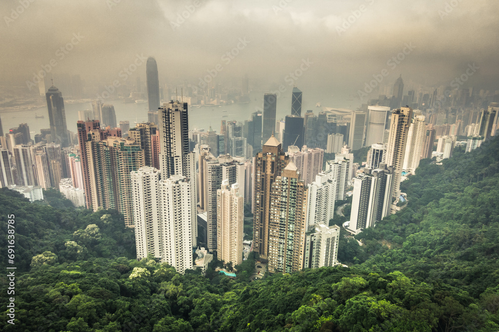 Naklejka premium Hong Kong Skyline