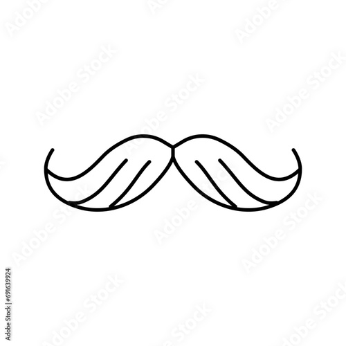 mustache hipster retro line icon vector. mustache hipster retro sign. isolated contour symbol black illustration