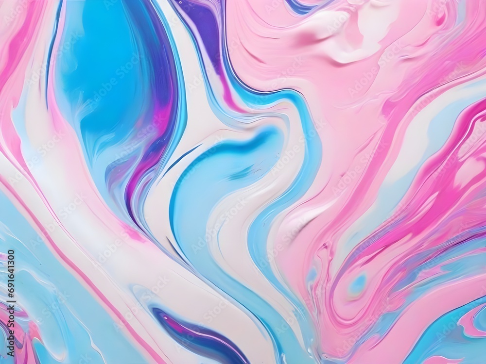 Abstract colorful art oil acrylic color liquid fluid, pink blue color swirl and waves texture background for web design backdrop wallpaper