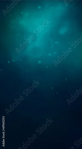 Deep sea blue illustration background realism. Dark deep and scary ocean banner. Vertical format for mobile phone.