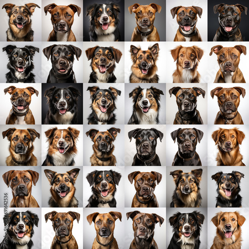 collage of headshots of purebred dogs