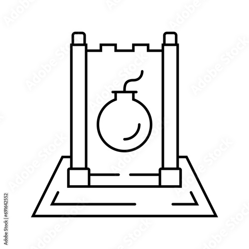 stratego board game line icon vector. stratego board game sign. isolated contour symbol black illustration