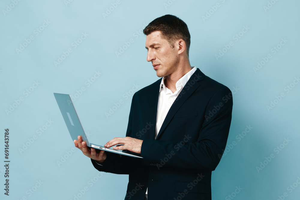 Person man businessman laptop man business