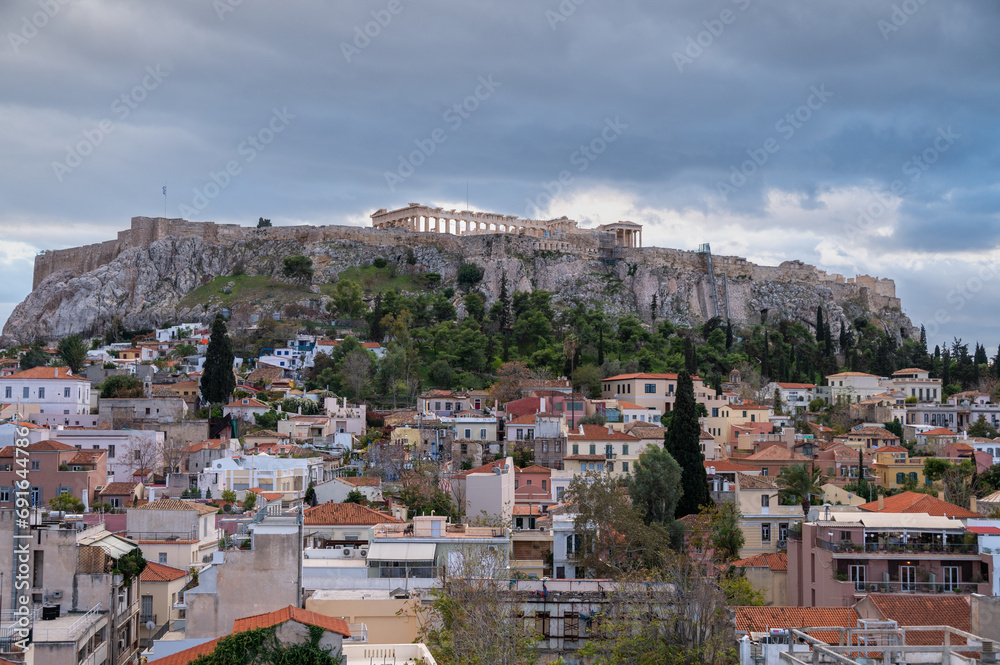 view of the city with Parthenon