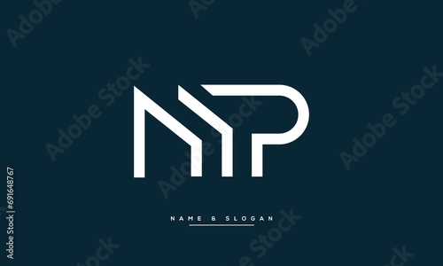 MP or PM Alphabet letters logo monogram