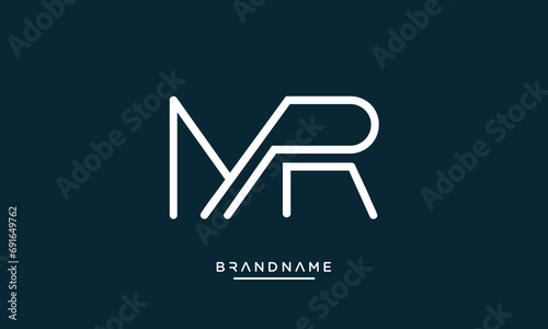 Alphabet letters MR or RM logo monogram