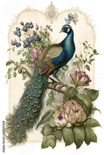 vintage peacock ephemera