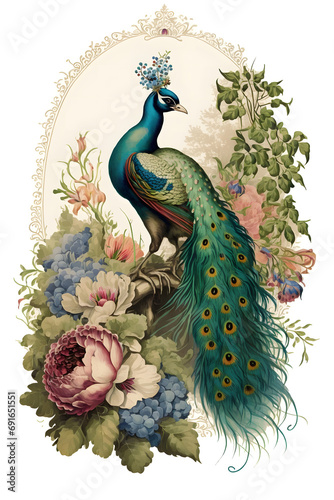 vintage peacock ephemera