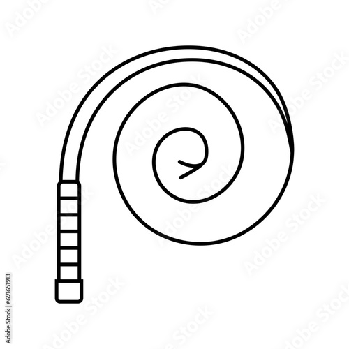 whip weapon military line icon vector. whip weapon military sign. isolated contour symbol black illustration