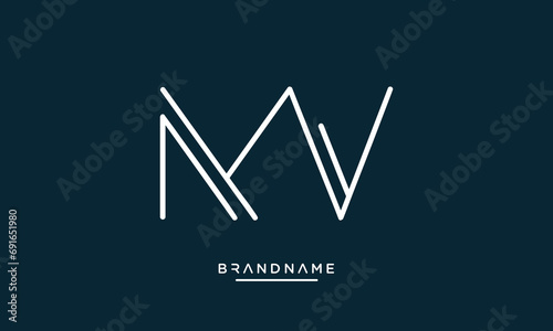 Alphabet letters MV or VM abstract logo