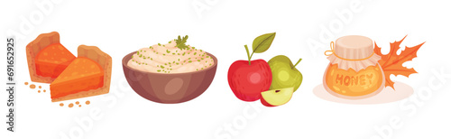 Thanksgiving Autumn Holiday Symbol and Object Vector Set